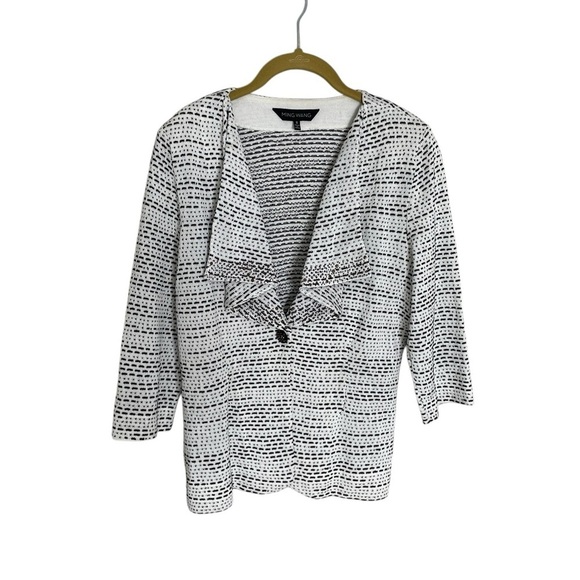 Ming Wang Black White Drape Bead Cardigan Small - Picture 1 of 7